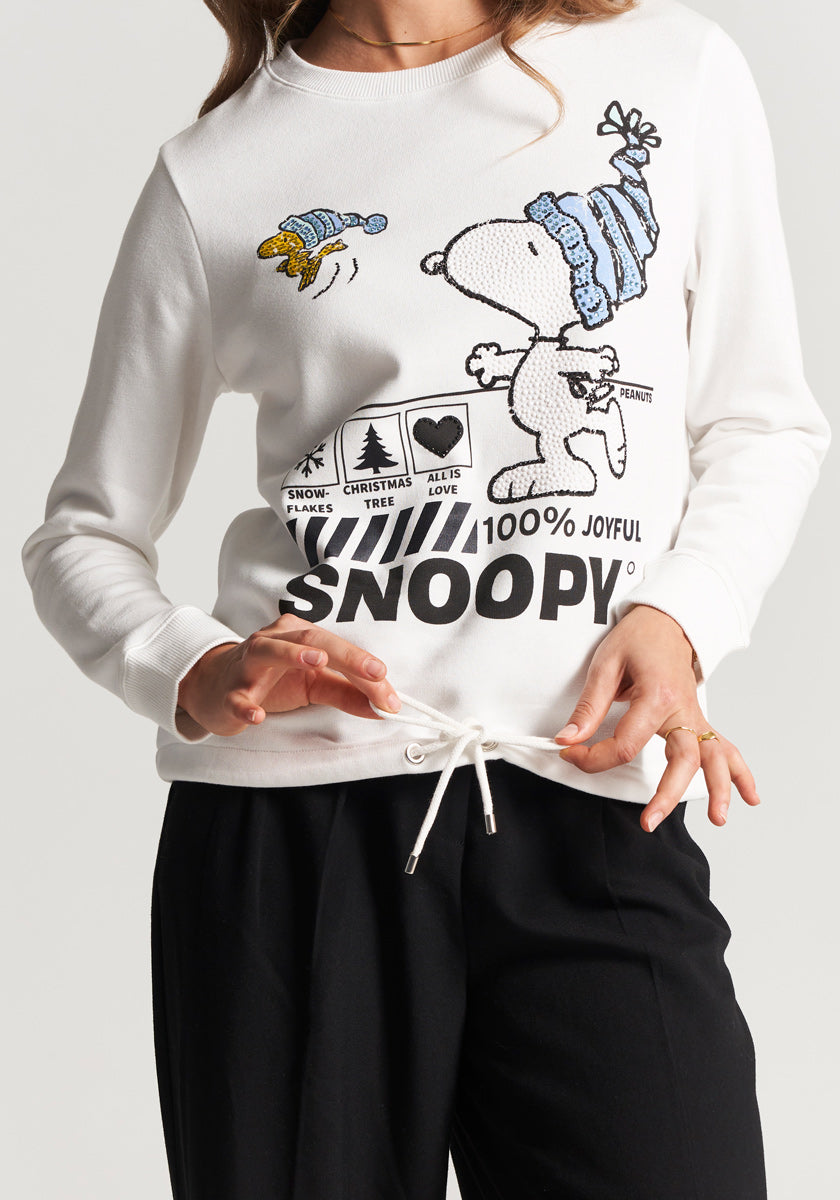 White sweatshirt Snoopy Snow Dance