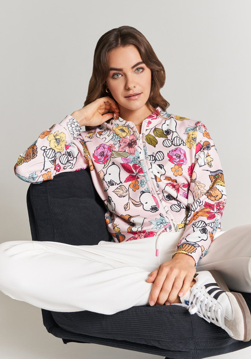 Veste sweat rose Automne Snoopy