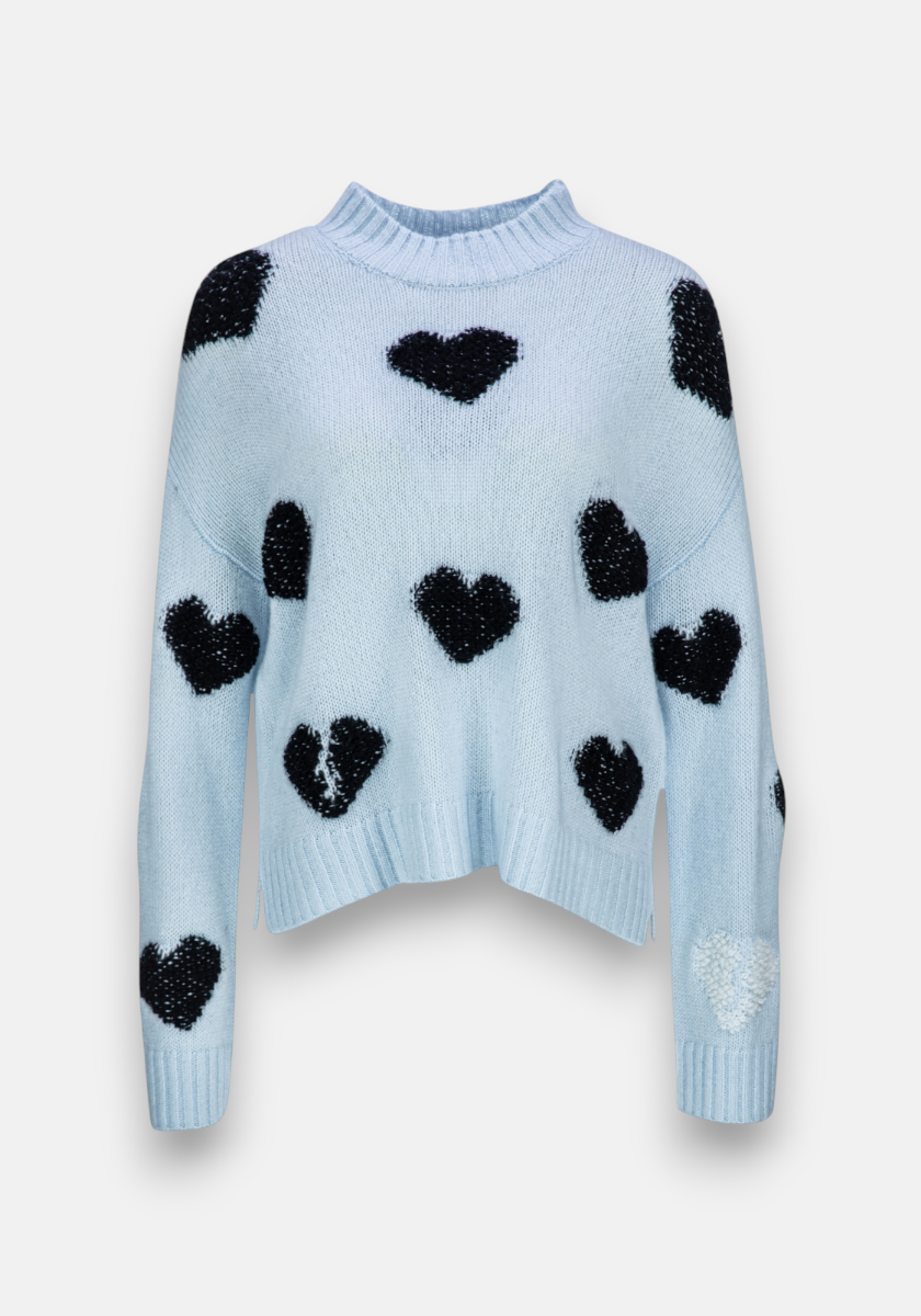 sweater with heart motif