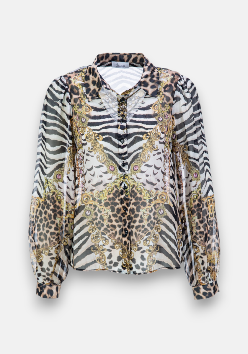 Seidenbluse mit Wild Animalprint