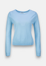 Blauer Basic Kaschmirpullover