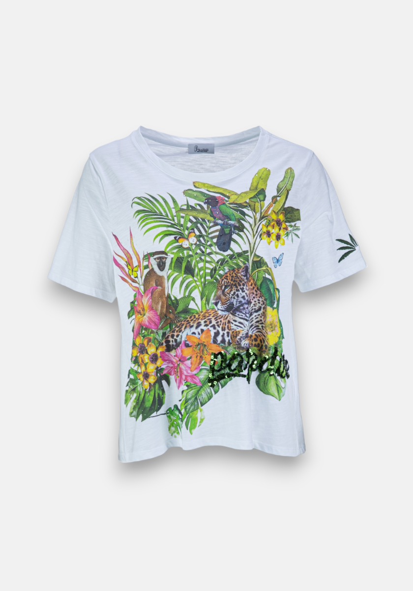 T-shirt with tropical print