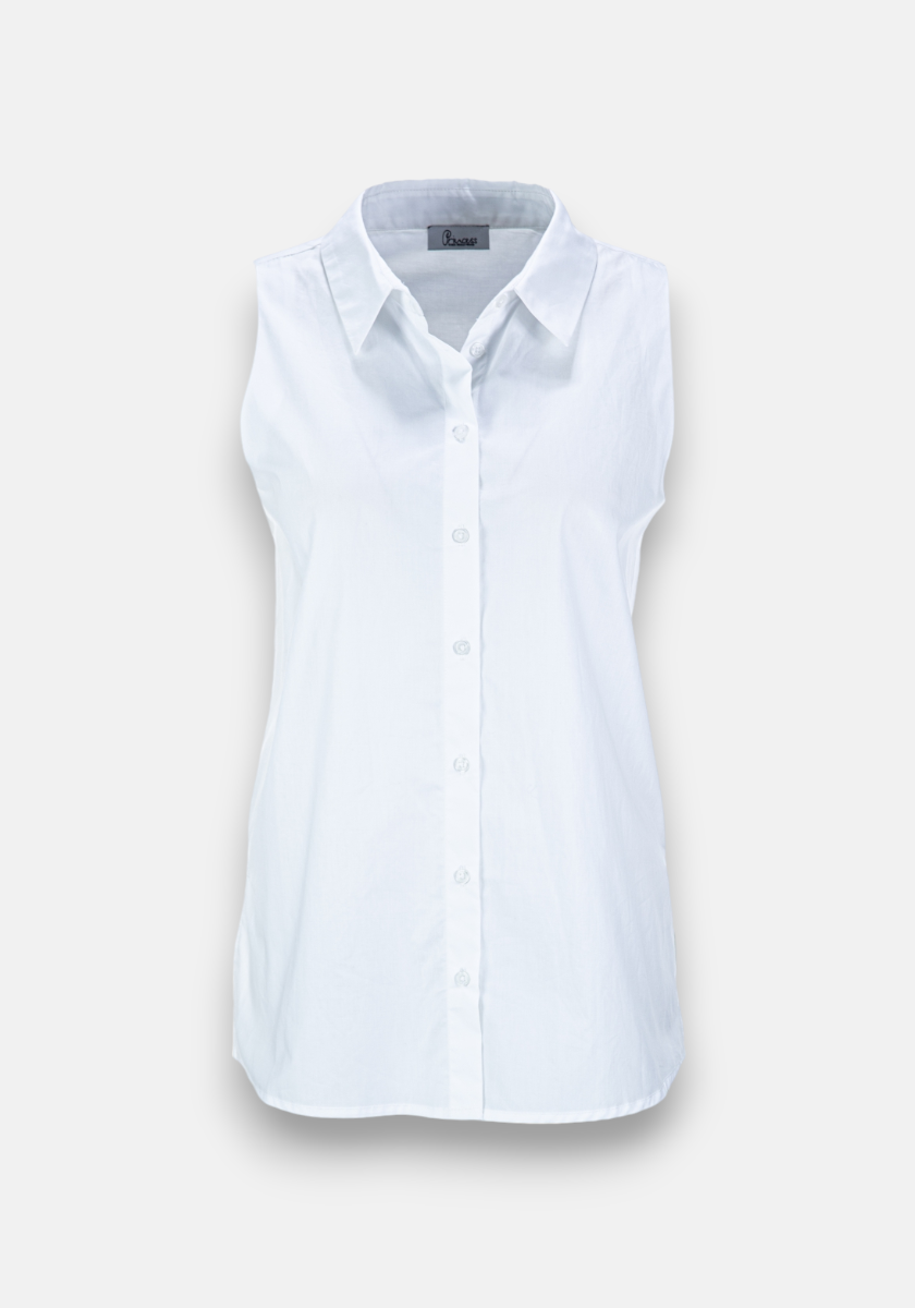 sleeveless poplin shirt