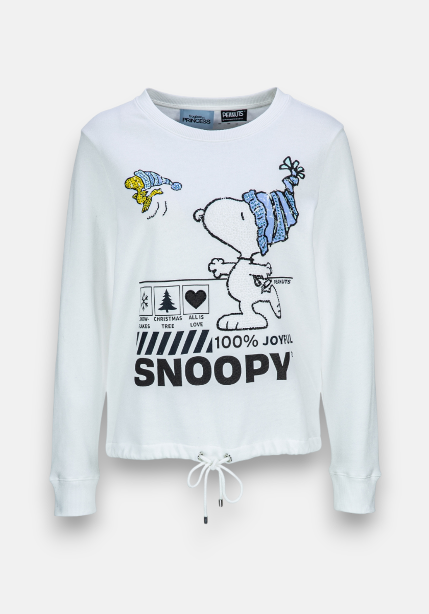 White sweatshirt Snoopy Snow Dance