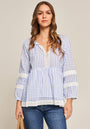 Striped cotton blouse with embroidery