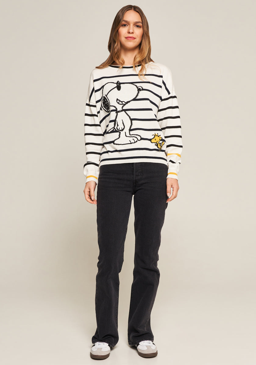 Blue striped sweater Snoopy