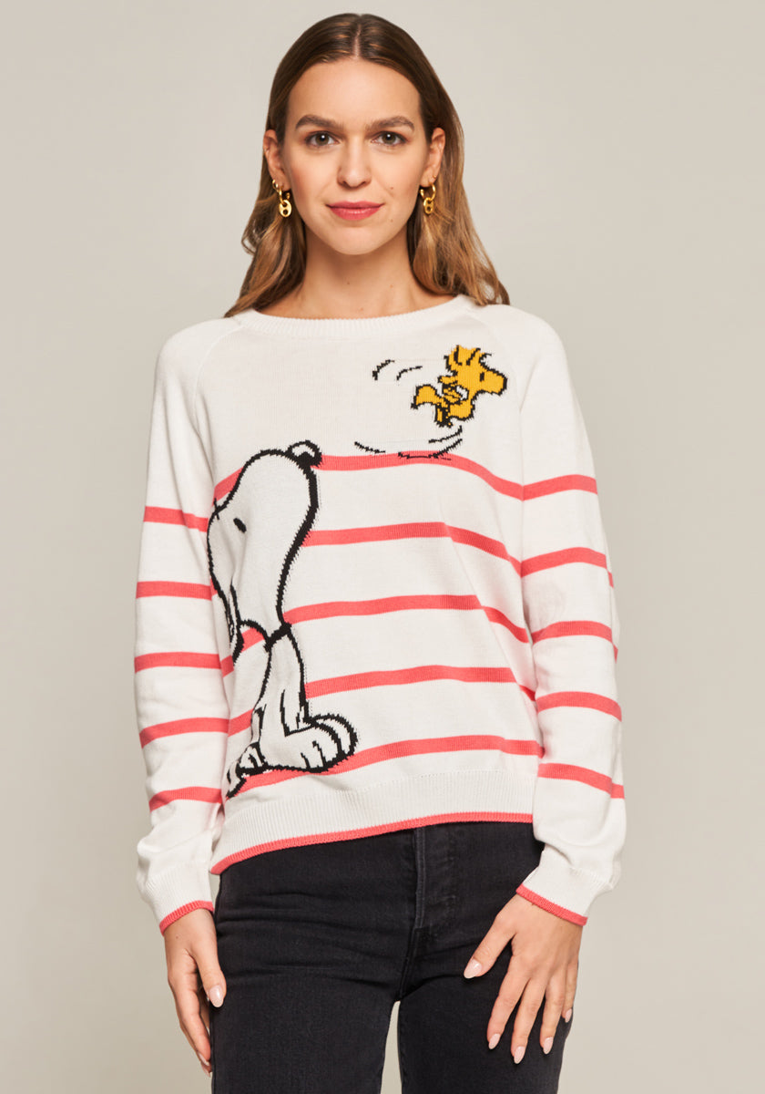 Red striped sweater Snoopy &amp;amp; Woodstock