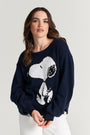 Pull tricoté Snoopy à paillettes