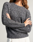 Merino sweater with pearls